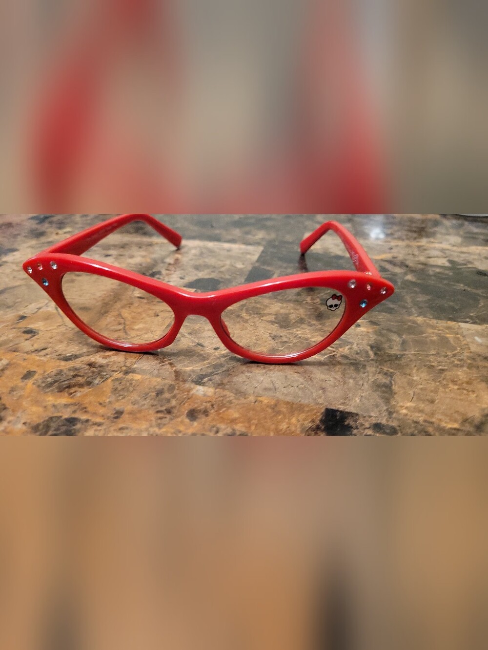 G1 Rare Monster High Ghoulia Yelps Cat Eye Girls Full Size Glasses GUC